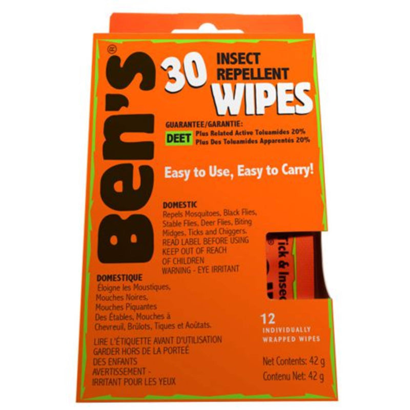 Ben's® 30 Tick and Insect Repellent Wipes