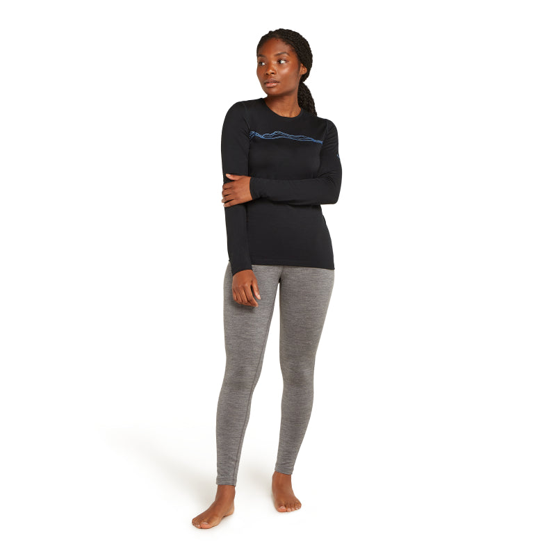 Icebreaker Women Merino 200 Oasis LS Crewe Mountain Pulse