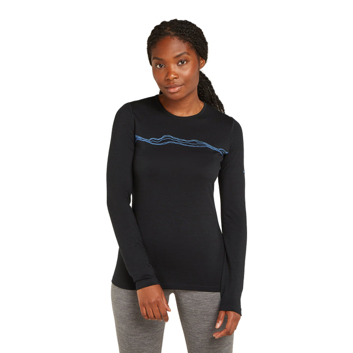 Icebreaker Women Merino 200 Oasis LS Crewe Mountain Pulse