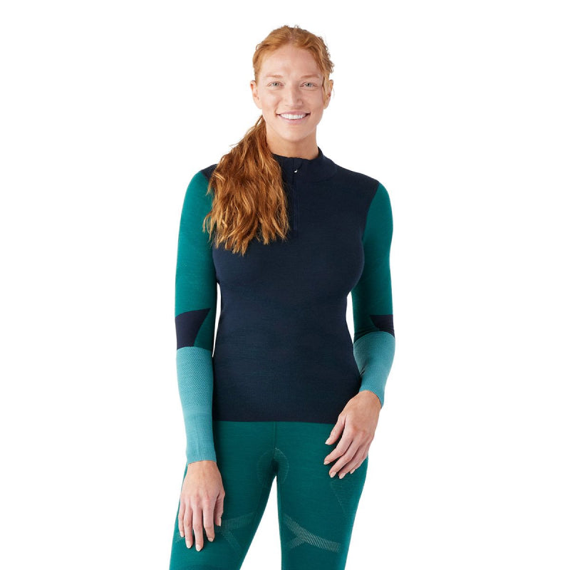 Smartwool Women's Intraknit Thermal Merino Base Layer Colorblock 1/4 Zip