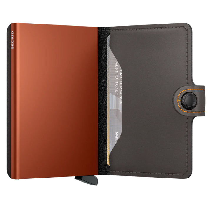 Secrid Miniwallet - Matte Truffle & Orange