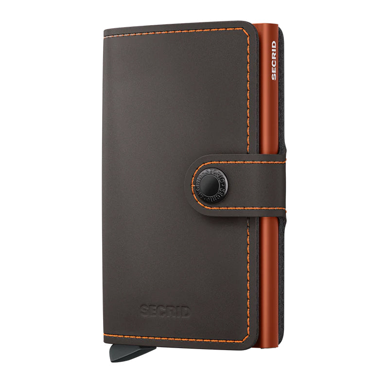 Secrid Miniwallet - Matte Truffle & Orange